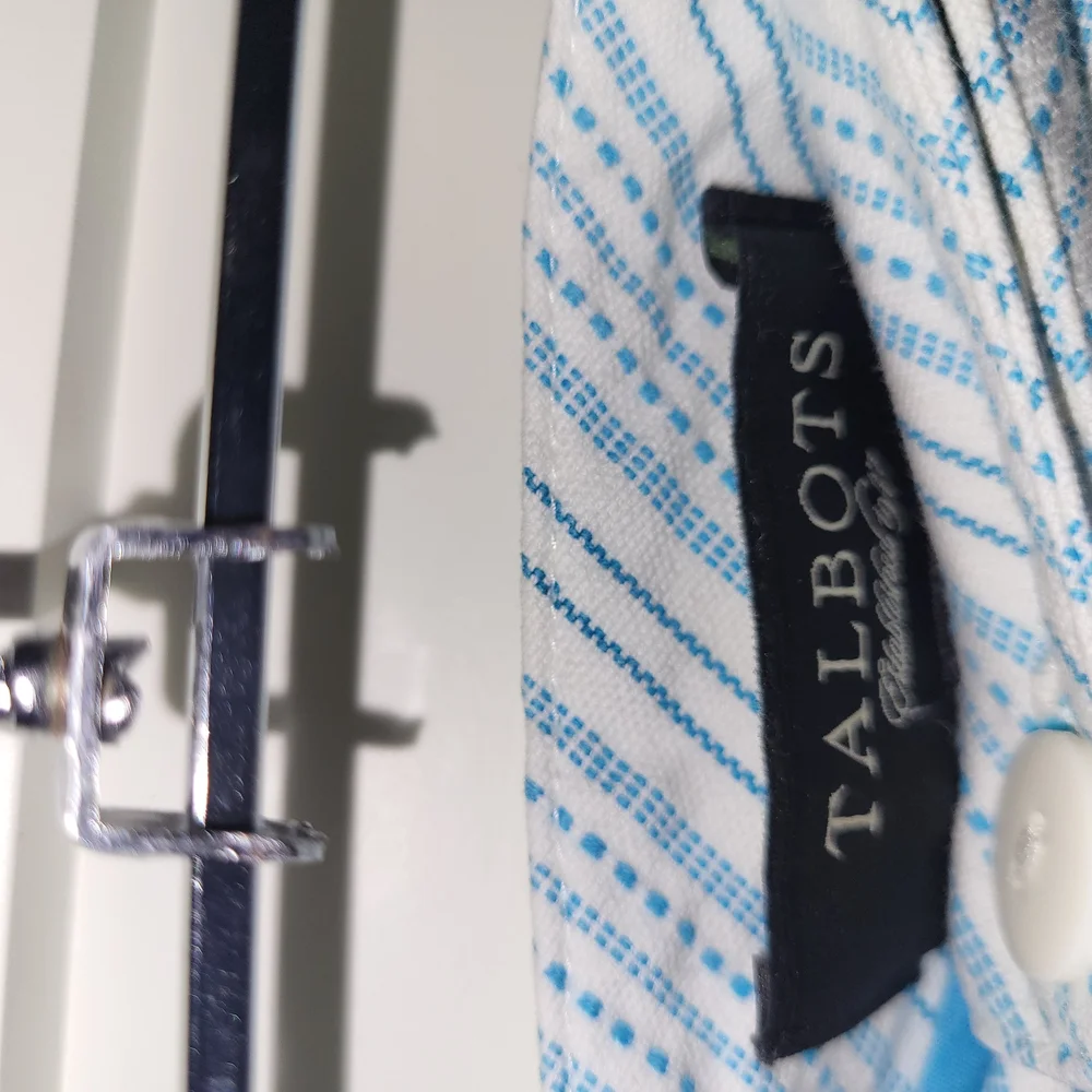 Talbots Chic Striped Shorts in Blue and White